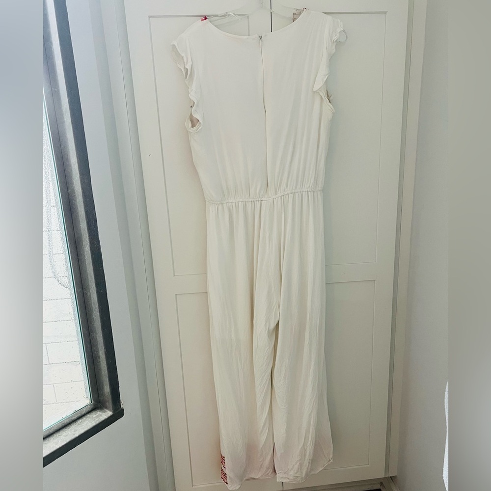 Savanna Jane Embroidered White Jumpsuit Size Large - Picture 3 of 7